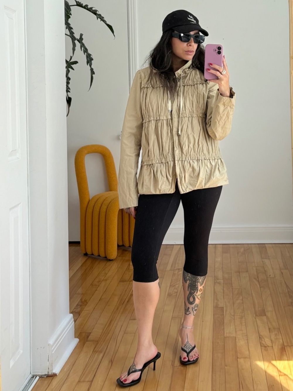 On parle de vous Paris ruffled cinched nylon coat